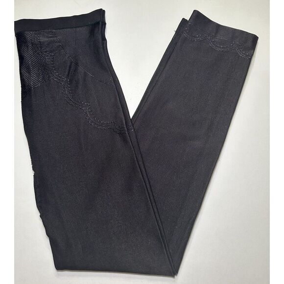 Cynthia Rowley Pants - Cynthia Rowley Leggings Black With Design And Bow Heavy Weight